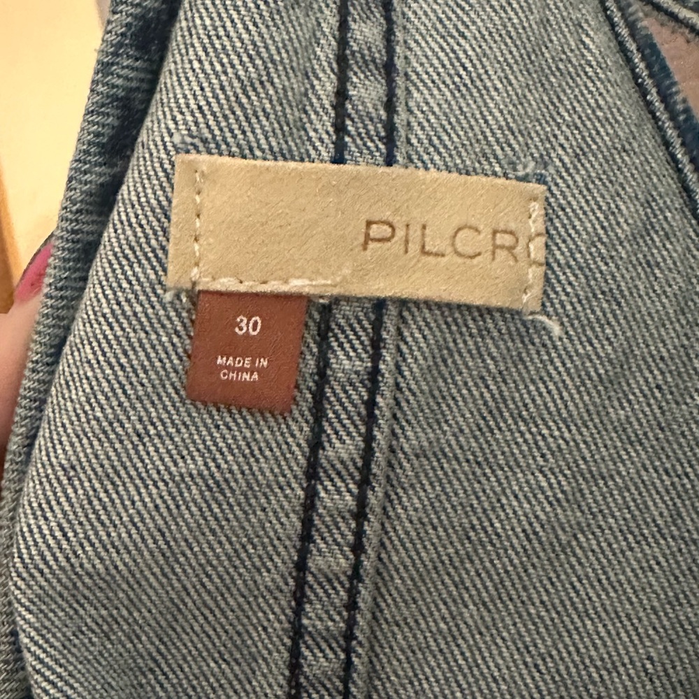 Pilcro Floral Blue Denim Overalls - Picture 5 of 5